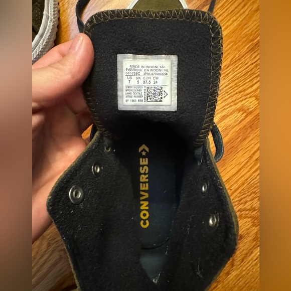 Converse Chuck Taylor Hiker Hightop Green Suede Shoes - Picture 7 of 7